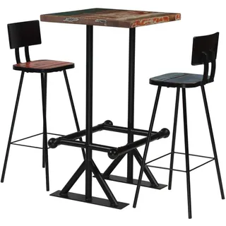 Bar-Set 3-tlg. Altholz Massiv Mehrfarbig - Bunt