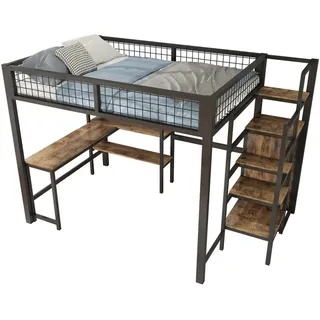 Okwish Hochbett Okwish 140 x 200 cm Metall schwarz