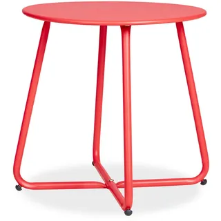 Homestyle4u Beistelltisch Ø 44,5 x 44,5 cm Rot