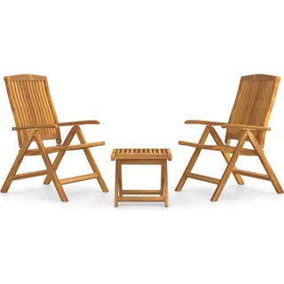 vidaXL 3-tlg. Garten-Lounge-Set Massivholz Teak - Braun