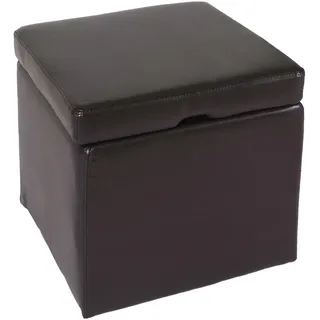 MCW Sitzhocker Carrara, Leder + Kunstleder, 45x44x44cm