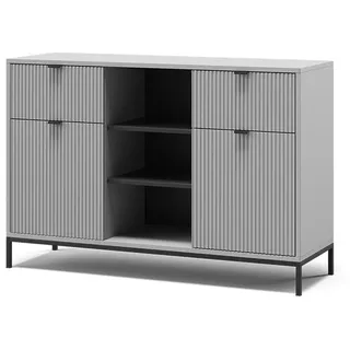 Vicco Kommode Eliza Grau, 120 x 81.2 cm mit 2 Schubladen und 2 Türen