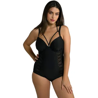 Ulla Popken, Damen, große Größen, Badeanzug, Bügel-Softcups, Neckholder