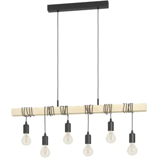 EGLO Townshend 6-flg. 10,5 cm rund schwarz-braun