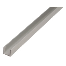 Alberts 470814 U-Profil | Aluminium, silberfarbig eloxiert | 1000 x 15 x 10 mm