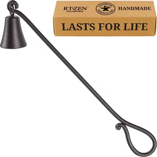 RTZEN Kerzenlöscher mit langem Griff, schwarzer Schmiedeeiserner Kerze und Löscher für Jede Kerze in Esszimmer, Küche, Schlafzimmer, Bad oder Spa, handgefertigt, authentisches Geschenk