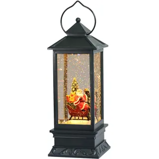 Eldnacele Singende batteriebetriebene und steckbare Musik-beleuchtete Weihnachts-Schnee-Spinning Wasser glitzernde Schneekugel Laterne Heimdekoration und Geschenk Weihnachtsmann