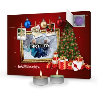 printplanet - Duftkerzen-Adventskalender 2026 mit eigenem Foto Bedruckt - Rahmen 1