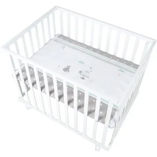 Roba Laufgitter 100x75, Indibär , Weiß , Holzwerkstoff , Tiere , Rechteckig , 72.5x72x98 cm , Babymöbel & Kindermöbel, Babyzimmer, Laufgitter