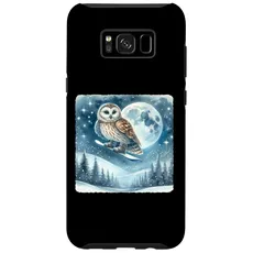 Hülle für Galaxy S8+ Snowboard Eule über Mondschnee-Landschaft. Snowboard