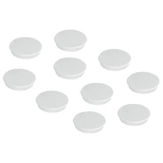 Franken Magnete Rund, 10 Stück, Hochwertige Haftmagnete für Büro, Haushalt, Werkstatt, ideal für Whiteboards, Kühlschrank, Plantafeln oder Schaukästen, 32 mm, Weiß, HM30 09