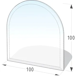 Lienbacher Funkenschutzplatte Glasbodenplatte Rundbogen 6mm Stärke