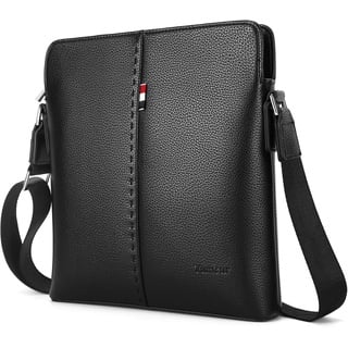 YumSur Umhängetasche Klein Herren Schwarz Schultertasche Urlaub Schultasche Reise Herrentaschen Messenger Bag