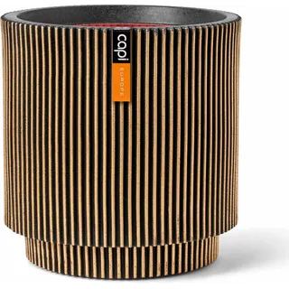 Capi Pflanzgefäß Zylinder Groove Ø 35,6 cm x 38 cm Gold-Schwarz