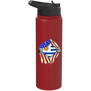 Uruguay Flagge Truhe USA Uruguayan Pride Uruguayische Wurzeln Stainless Steel Insulated Water Bottle