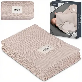 lionelo Bamboo Blanket, Babydecke, Kuscheldecke Baby, leichte Bambusdecke | Wickelauflage, 100% Baumwolle, nNatürlich, Weich, Antibakteriell, Hypoallergisch, vom 1. Lebenstag an, 100x75cm