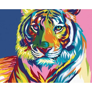 ZUTY 524201, Malen nach Zahlen-Tiger 40x50 cm mit Keilrahmen (bereits gespannt), Framed