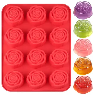 Rot Rose Silikonformen Backen Blumen Silikon Backform Pralinenform Pralinenformen Silikon Schokoladenform Silikonform Schokolade Seifenform Seife Seifenformen Silikonförmchen Für Kuchen, Badebombe