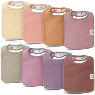 KeaBabies 8-Pack Bio Baby Lätzchen für Jungen, Mädchen – Sabberlätzchen aus Super Saugfähiger Baumwolle für Babys, Zahnende Kleinkinder, Neugeborene, Ultraweich und Maschinenwaschbar (Mauve)