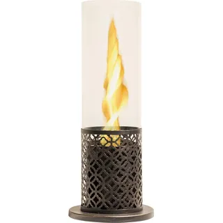 TOLOSA Black Gold Bioethanol-Tischkamin, Durchmesser 20 x Höhe 49,5 cm, für den Innen- und Außenbereich - Schwarz, Gold