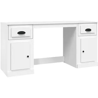 vidaXL Schreibtisch mit Stauraum Weiß Holzwerkstoff - Weiß