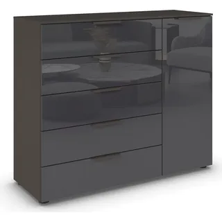 Rauch Kommode Flipp 120 x 100 x 42 cm Graphit / Glas Basalt