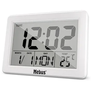 MEBUS 25738 Quarz-Wecker silber