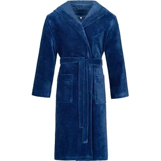Herrenbademantel BUGATTI "Roberto" Gr. XXL, marineblau, L:120cm, Microfaser-Webfrottier, Hausmäntel, Herrenbademantel, mit Kapuze