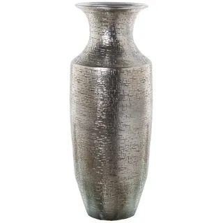 DRW Bodenvase aus Keramik, silberfarben, 38 x 100 cm