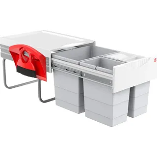 Hailo Abfallsammler 3642231 TR Swing Raumspar-Tandem-H 2x 10 + 20 Liter - Hellgrau
