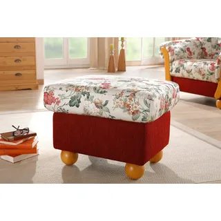 Home affaire Hocker "Milano", rot, geblümt