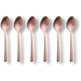 Echtwerk Kaffee-/Tee-/Mokkalöffel, 6-teiliges Löffel Set, für Kaffee und Tee, mit matter Oberfläche, aus hochwertigem Edelstahl 18/10, modern und langlebig, Avelino-Bronze Edition