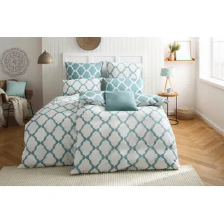 OTTO home Alba Wendebettwäsche Blau 155 x 220 cm + 80 x 80 cm