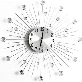 Elektronik SCHÄFER Große Wanduhr Ø 50 cm – Modernes Design, stilvolles Accessoire Büro Weiß gerade - Weiß