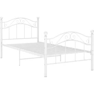 vidaXL Bett Weiß Metall 100x200 cm - Weiß