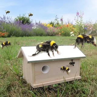 Hummel Hummelhaus Hummelkasten Nistkasten Insektenhaus Haus Insektenhotel XXL - Braun