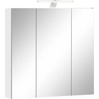 Schildmeyer Spiegelschrank »Lagona«, Breite 70 cm, 3-türig, LED-Beleuchtung, Schalter-/Steckdosenbox, weiß