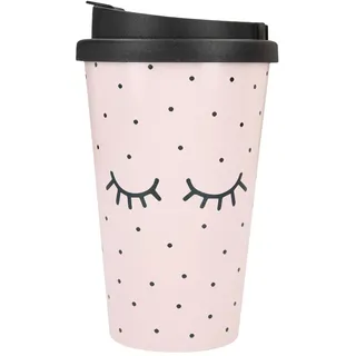 Depesche 2180.037 To-Go Becher aus Kunststoff mit Motiv, 350 ml, wiederverwendbar, Closed Eyes