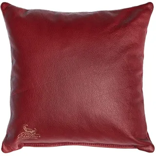 Centaur - Deko Lederkissen 40 x 40 cm für Sofa oder Schlafzimmer weinrot - Echt Leder Kissen Echtleder Sofakissen Lederoptik
