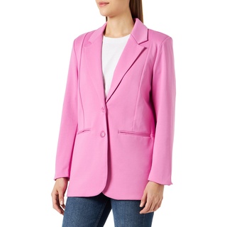 ICHI IHKATE SUS Oversize BL Damen Blazer Longblazer Jacke Long-Blazer mit Knöpfen Stretch und Reverskragen, Größe:M, Farbe:Super Pink (172625)