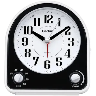 Eachui Analog Wecker mit 7 Alarmtöne,Nachtlicht,Snooze,Batteriebetrieben