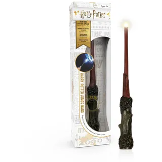 wowstuff Harry Potter Zauberstab "Harry Potter" mit LED-Lumos-Spitze, Handbemalt aus Harz, Inklusive App für Lichtzauber & Duelle, ca. 18 cm, batteriebetrieben