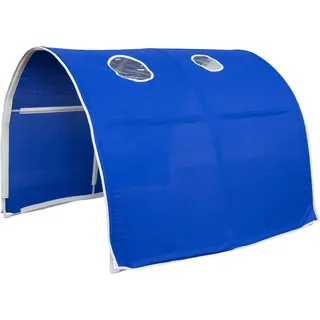 Homestyle4u 1441, Kinder Tunnel Bogen Zelt Bettzelt Bettdach Spieltunnel Höhle Hochbett Kinderbett Blau - Blau