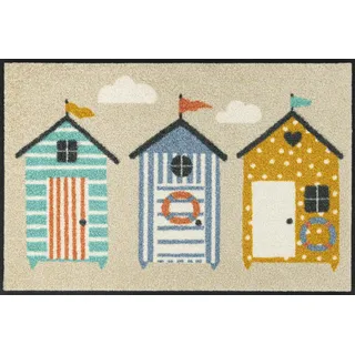 Wash+Dry Fußmatte, Beachhut 50x75cm, innen und außen, waschbar, bunt