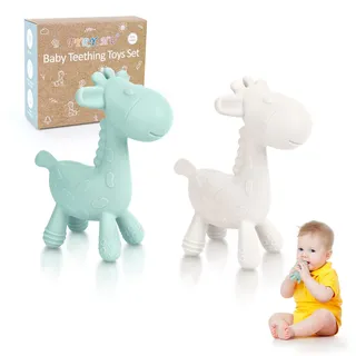 TYRY.HU Baby Spielzeug,Silikon Beißring Giraffe,Sensorik Spielzeug,Spielzeug Ab 3 Monate,Zahnungshilfe Montessori Spielzeug,Geschenk Mädchen,Babyspielzeug 0-6 Monate