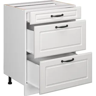 Vicco Schubladenschrank Küchenunterschrank R-Line 60 x 81,6 x 46 cm Weiß