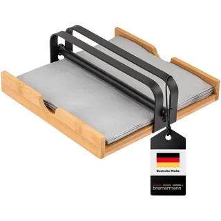 bremermann Serviettenhalter, aus Bambus mit Metallbeschwerer, Serviettenspender
