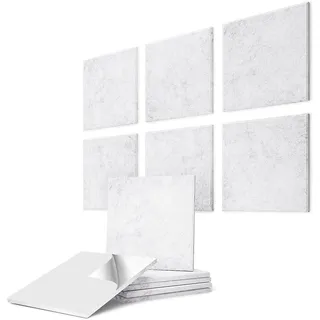 vilz 6 Stück Akustik Panel Schallabsorber aus recyceltem Filz - Akustikplatten Schalldämmung 275x275x12 mm Farbe Marmorgrau