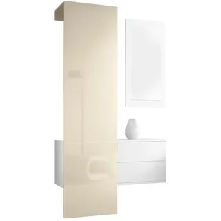 Vladon Garderobe Carlton Paneel in Creme Hochglanz , Holzwerkstoff , 105x193x35 cm , Garderobe, Garderoben-Sets & Garderoben-Serien, Garderoben-Sets