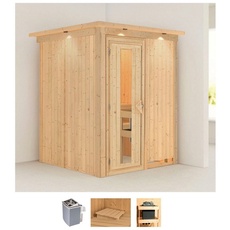 Bild Sauna »Norma«, (Set), 9 KW-Ofen mit integrierter Steuerung beige